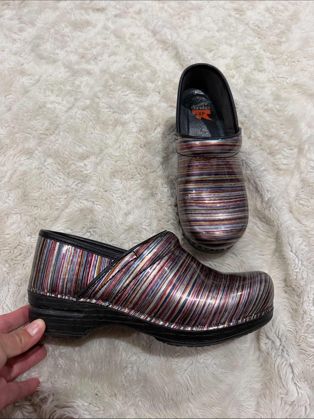 Dansko Professional XP clogs multicolored stripes Woman’s size EU 38 or US 7-7.5